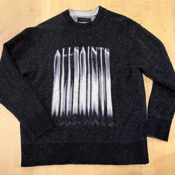 All Saints Fayde Logo Alpaca & Wool Blend Sweater - Picture 2 of 6